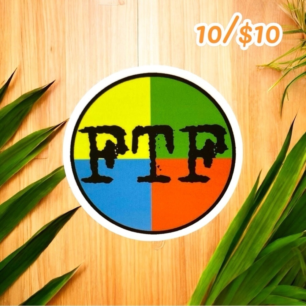 10 / $10 - “FTF” Geocaching Sticker – Multicolor Circle Design Geocache / Hiking